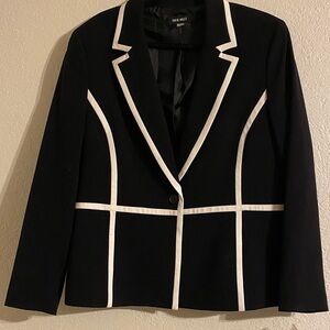 Nine West Black Blazer with White Trim